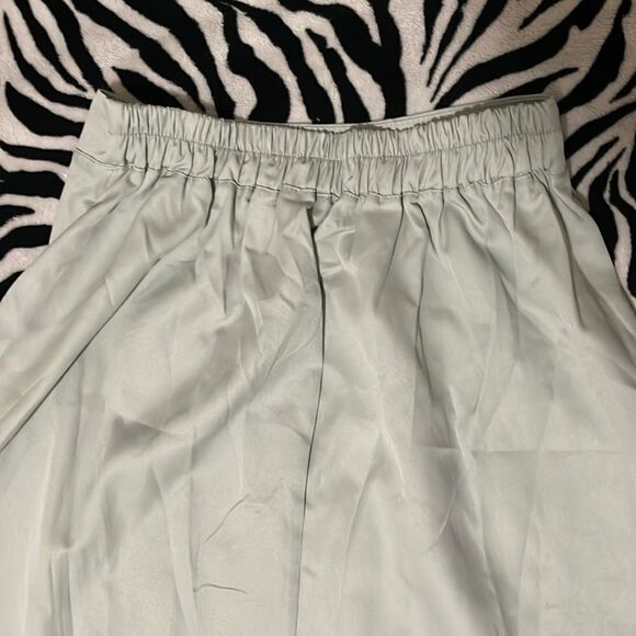 Vintage mint green front slit midi a line trad modest elegant high waisted skirt - Picture 11 of 11